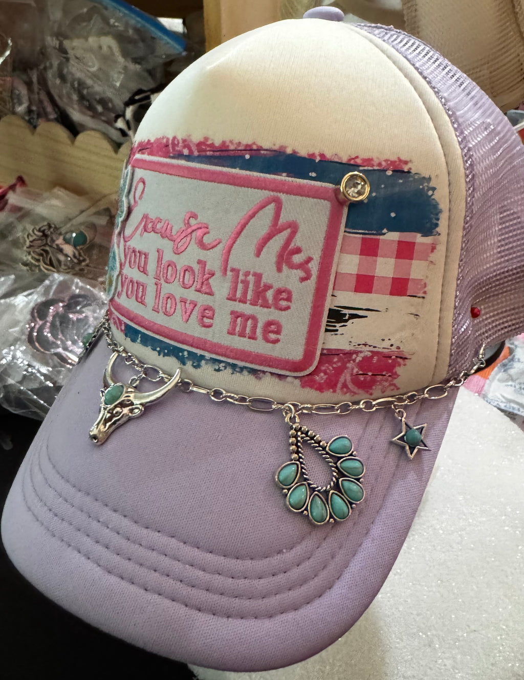 She’s from Texas Trucker Hat with Hat Chain